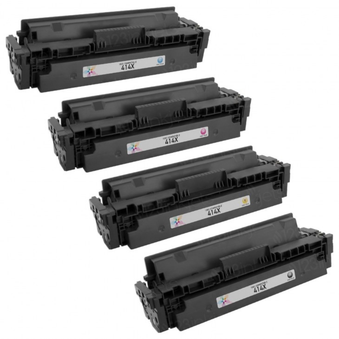 Picture of Value Bundle W2020X, W2021X, W2022X, W2023X (HP 414X) High Yield Black, Cyan, Magenta, Yellow Toner Cartridges (4 pack) (Black: 7500, CMY: 6000) with new chip