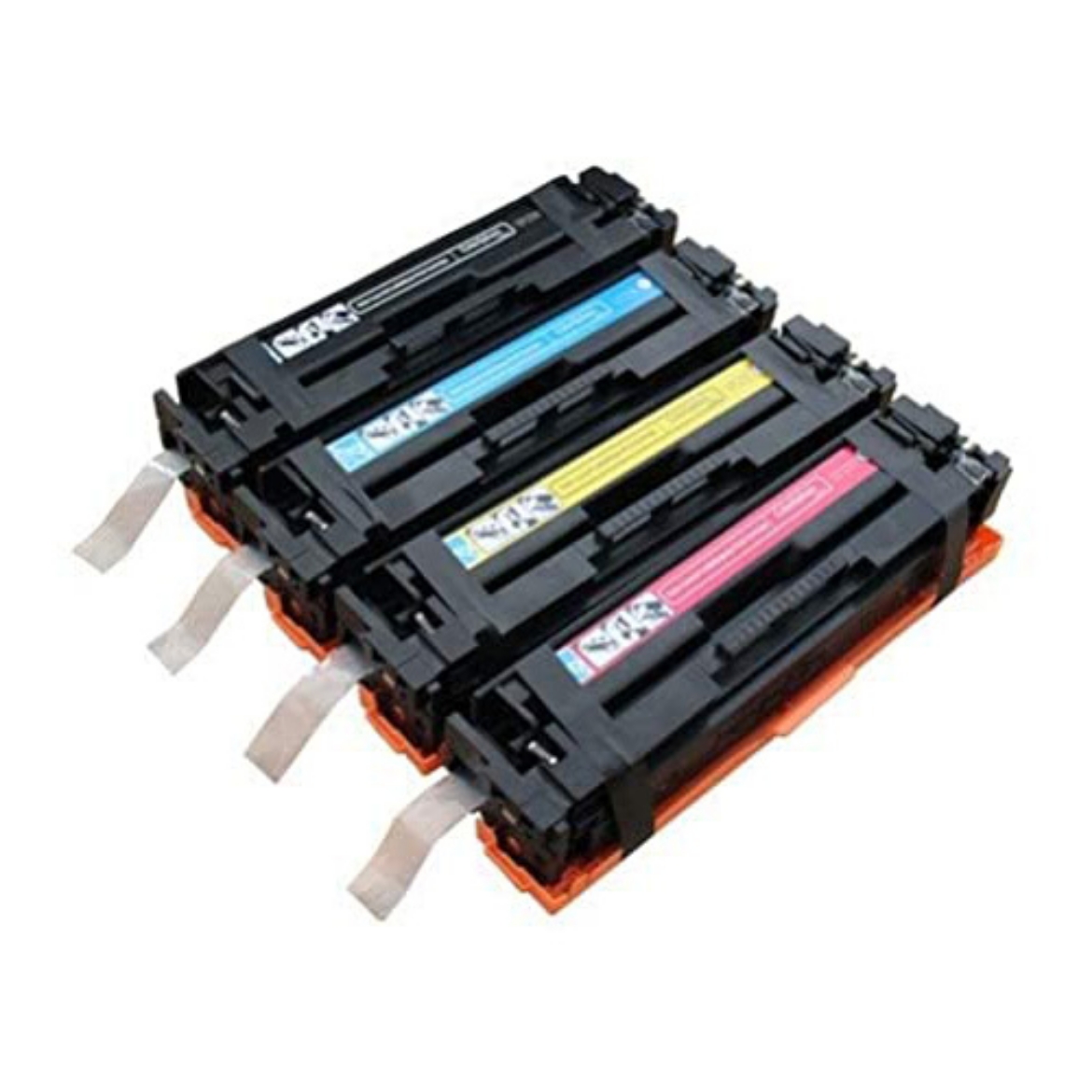 Picture of Value Bundle CF400AQ1, CF400A, CF401A, CF402A, CF403A (HP 210A) Black, Cyan, Magenta, Yellow Toner Cartridges (4 pack)