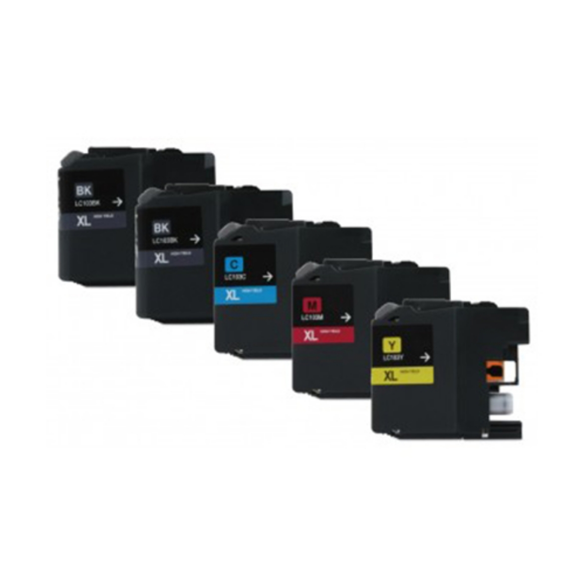 Picture of Value Bundle LC-103BK, LC-103C, LC-103M, LC-103Y High Yield Black, Cyan, Magenta, Yellow Ink Cartridges (5 pack)