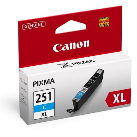 Picture of Canon 6449B001 (CLI-251XLC) Cyan Inkjet Cartridge (665 Yield)