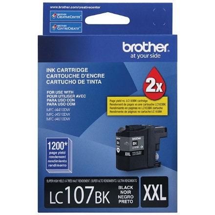 Picture of Brother LC-107BK Extra High Yield Black Ink Cartridge (1200 Yield)